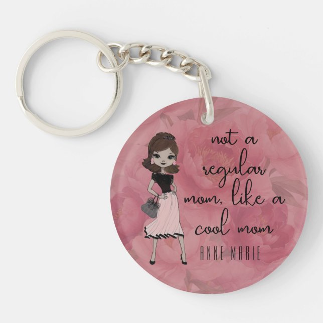 Trendig rosa blommig mors dag Söt ‘Cool mamma’ (Framsidan)