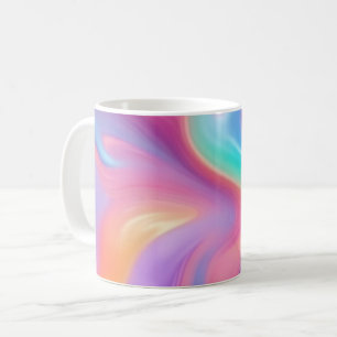 Trendig Rosa Blue grönt abstrakt vågar Kaffemugg