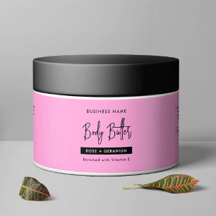 Trendig Rosa Body Lotion Cosmetic Burk-etikett Vattenflaska Etikett