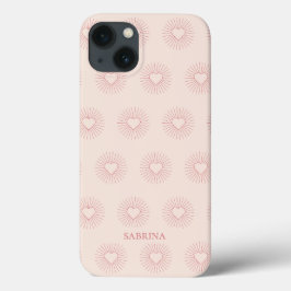 Trendig Rosa Boho Heart Personlig