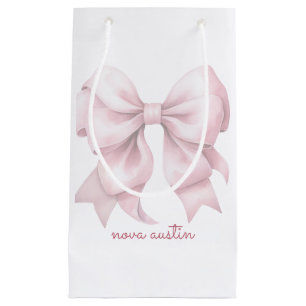 Trendig Rosa Bow Personlig med Namn Monogram