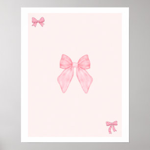 Trendig Rosa Bows Wall Art Set, Preppy poster, Kol Poster