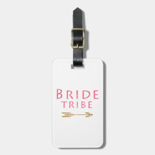 trendig rosa brid-stam guld-pildesign bagagebricka