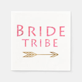 trendig rosa brid-stam guld-pildesign pappersservett