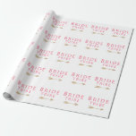 trendig rosa brid-stam guld-pildesign presentpapper<br><div class="desc">Modern "bridestam" och faux guld-pildesign. Du kan kosta produkten att välja bakgrunden färg.</div>