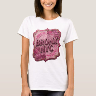 Trendig rosa BRONX NYC Grafisk T-shirt