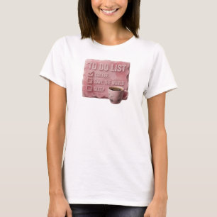 Trendig rosa COFFEE FÖRST RÄDDA VÄRLDEN Anpassad s T Shirt