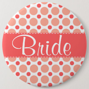 Trendig Rosa & Coral Polka dots Knapp