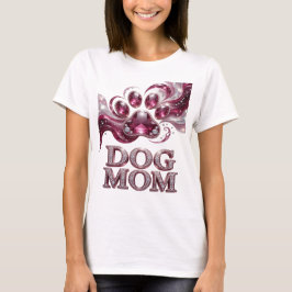Trendig rosa DOG MOM-citatdesign T Shirt