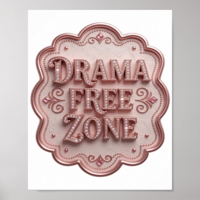 Trendig Rosa DRAMA FRITT ZON Poster (Framsidan)