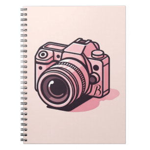 Trendig rosa DSLR-kamera fotografering Personlig Anteckningsbok