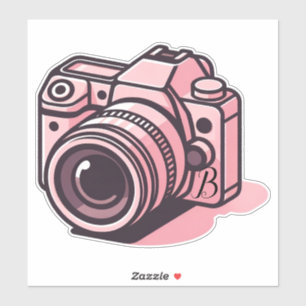 Trendig rosa DSLR-kamera fotografering personlig Klistermärken