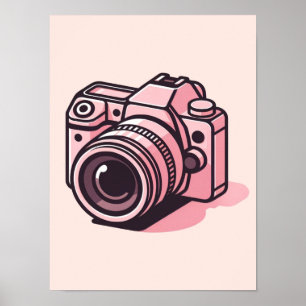 Trendig Rosa DSLR Kamerafotografering Personlig Poster