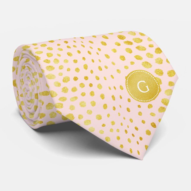 Trendig rosa falsk guld glitter gepard tryck monog slips (Rullad)
