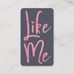 Trendig Rosa Foil-penselskript som Me Social Media Visitkort