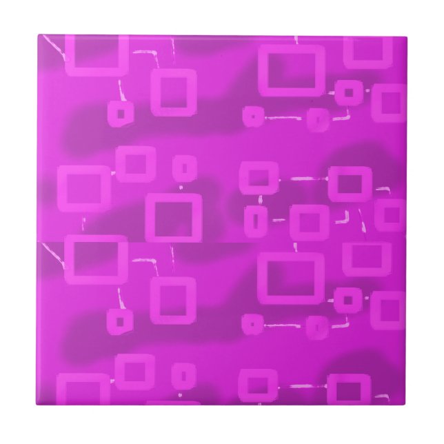 Trendig rosa futuristisk geometrisk   kakelplatta (Framsidan)