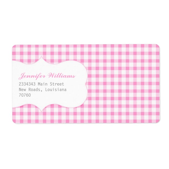 Trendig Rosa Gingham Fraktsedel (Framsidan)