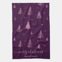 Trendig rosa glitter glädjelig jul granar namn
