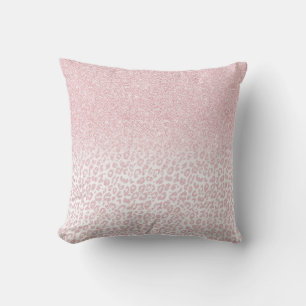 Trendig Rosa Glitter & Leopard Skriv ut utskrift Kudde