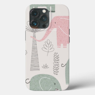 Trendig Rosa Greenish Modern Elephant Tuff Fodral