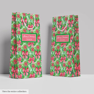Trendig rosa grön akvarell preppy jul