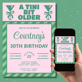 Trendig Rosa & Grönt A Tini Bit Older 30års födels Inbjudningar