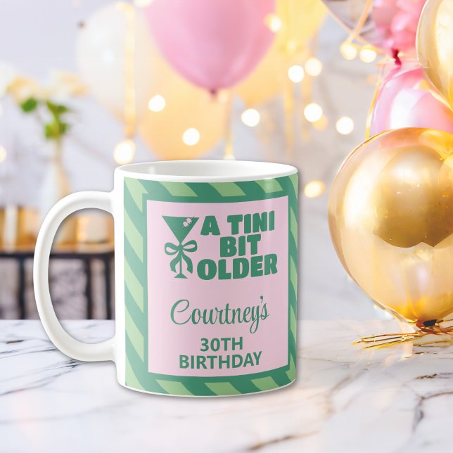 Trendig Rosa & Grönt A Tini Bit Older 30års födels Kaffemugg (Skapare uppladdad)