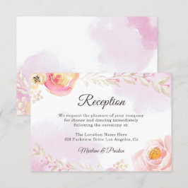 Trendig Rosa & Guld Blommigt Garden Wedasbröllop M Inbjudningar