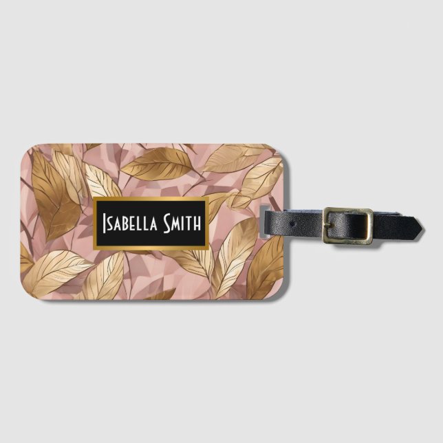 Trendig  Rosa Guld Boho Löv Collection Bagagebricka (Framsida horisontal)