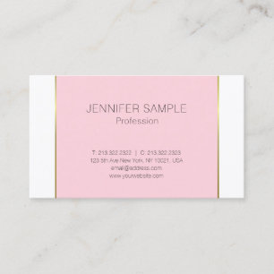 Trendig Rosa Guld Design Modern Elegant Clean Plai Visitkort