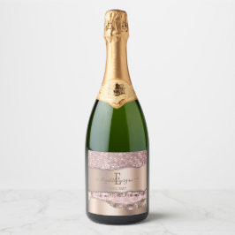 Trendig Rosa Guld Diamanter Glitter Monogram