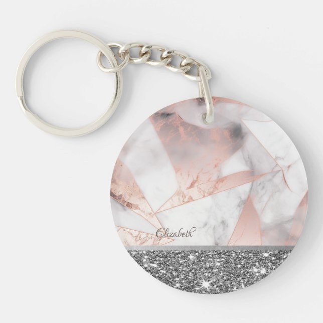 Trendig rosa guld geometrisk marmor (Framsidan)