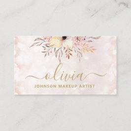 Trendig Rosa Guld Glam Makeup Artist Visitkort