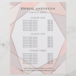 Trendig Rosa Guld Rosa & Taupe Prissättning & Tjän Reklamblad