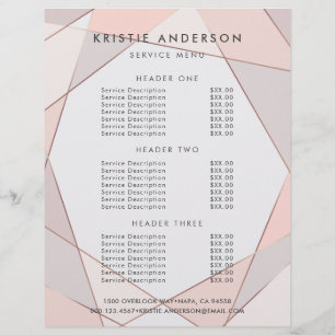 Trendig Rosa Guld Rosa & Taupe Prissättning & Tjän Reklamblad