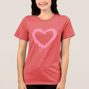 Trendig Rosa Heart Y2K Aestesiskt T Shirt