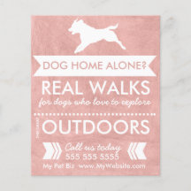 Trendig Rosa Hund Silhouette Dog Walker Flyer