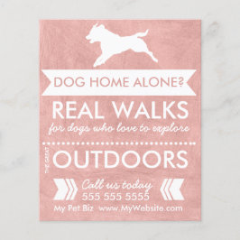 Trendig Rosa Hund Silhouette Dog Walker Flyer