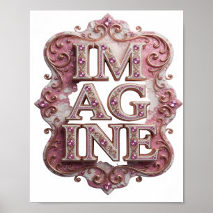 Trendig Rosa IMAGINE Anpassad T-Shirt Poster