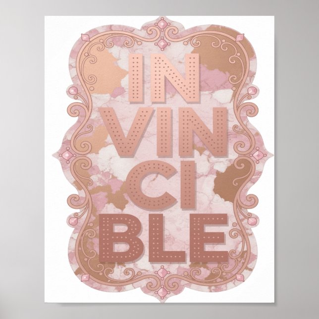 Trendig Rosa IN VINCIBLE Design Poster (Framsidan)