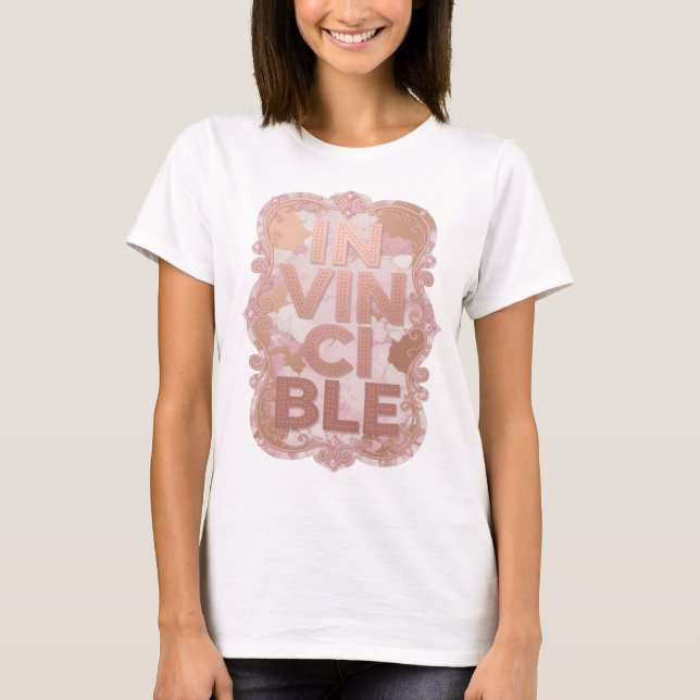 Trendig rosa IN VINCIBLE-design T Shirt (Framsida)