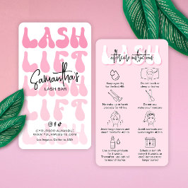 Trendig Rosa Lash Hiss & Tint Aftercare Retro Salo Visitkort