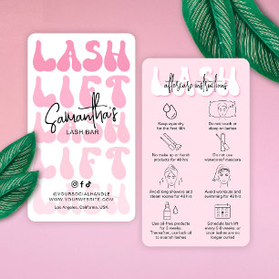 Trendig Rosa Lash Hiss & Tint Aftercare Retro Salo Visitkort