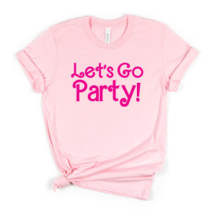 Trendig Rosa Låt Oss Gå På Fest Möhipparty T Shirt