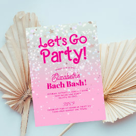Trendig Rosa Låt oss Go Party Bachelorette Party Inbjudningar