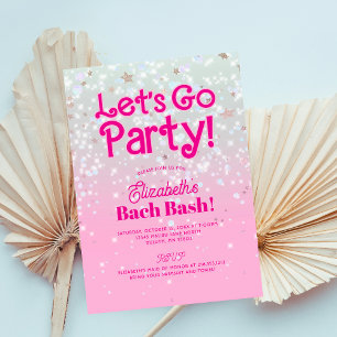 Trendig Rosa Låt oss Go Party Bachelorette Party Inbjudningar