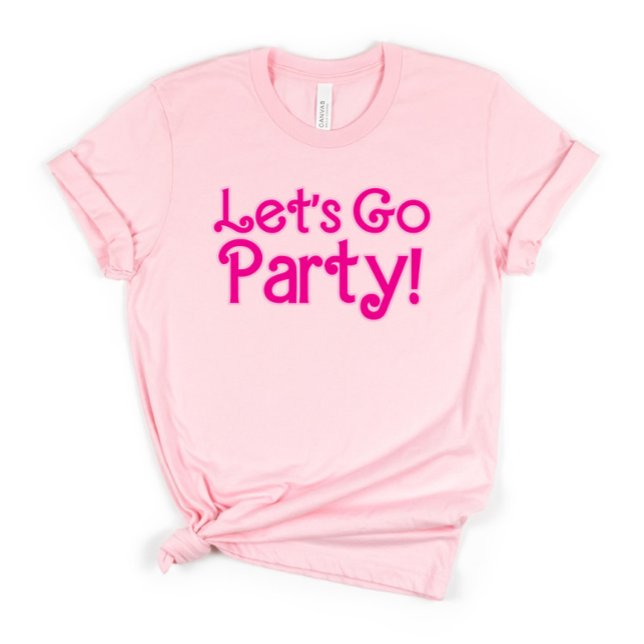 Trendig Rosa Låt oss Go Party Bachelorette Party T Shirt (Skapare uppladdad)