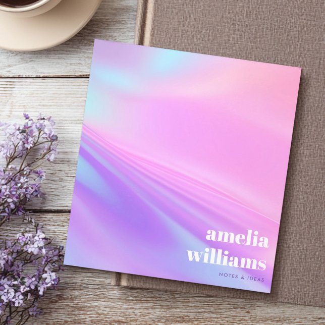 Trendig rosa lila pastellövertoning anteckningsblock (Trendy pink purple pastel gradient notepad)