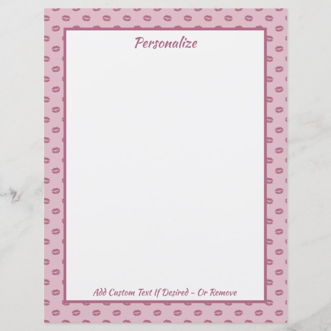 Trendig Rosa Lippstiftsmönster Personliggjort (Framsida)