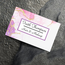Trendig  Rosa Marble Hair Stylist Visitkort